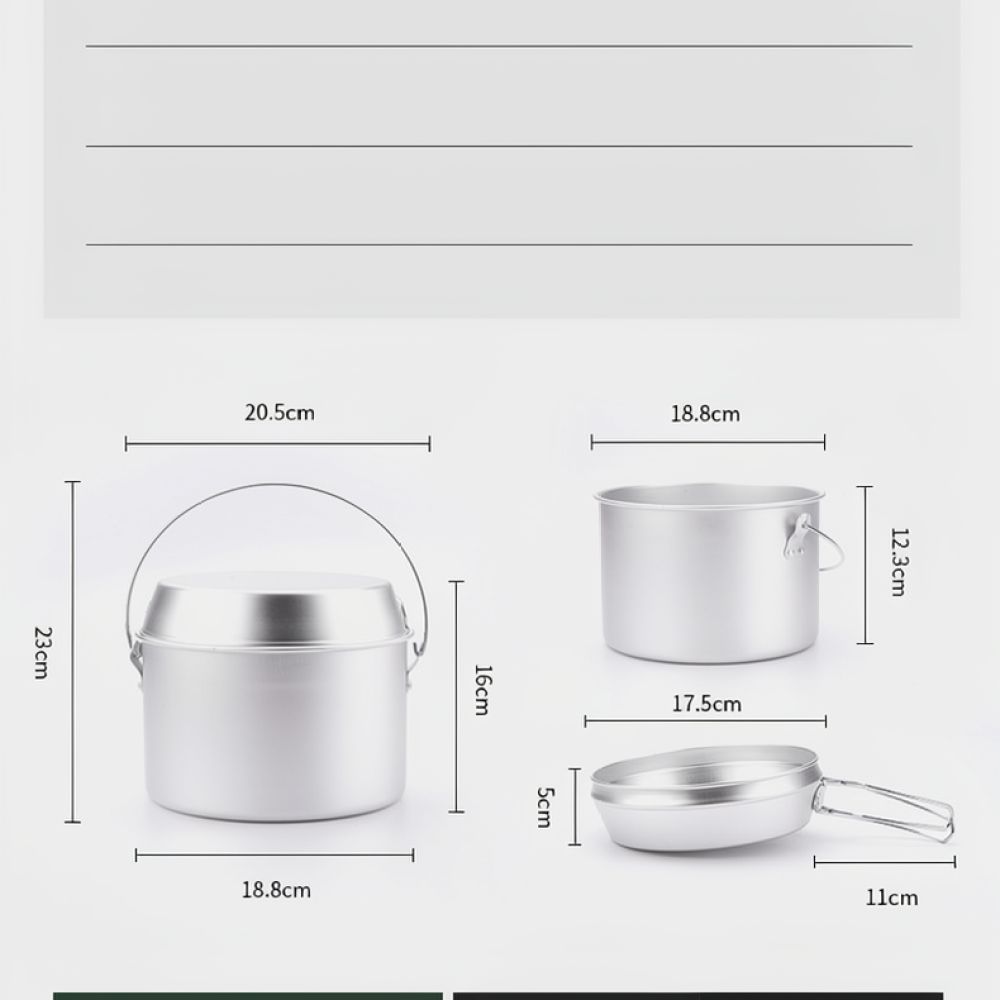 Camping Cooking Dining Set - Utensilios de cocina de aluminio para