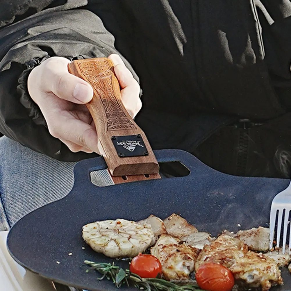Camping Hiking Cooking - Sartén de madera natural para exteriores