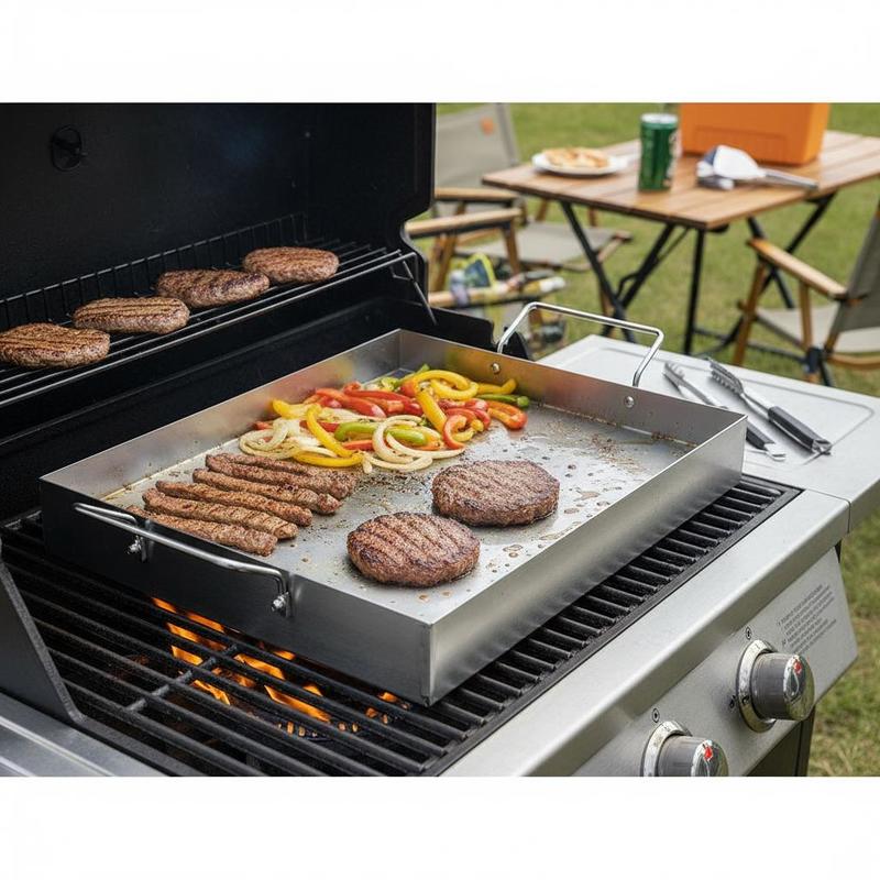 Camping Cooking Flat Top - Placa rectangular plana de 17x13 pulgadas