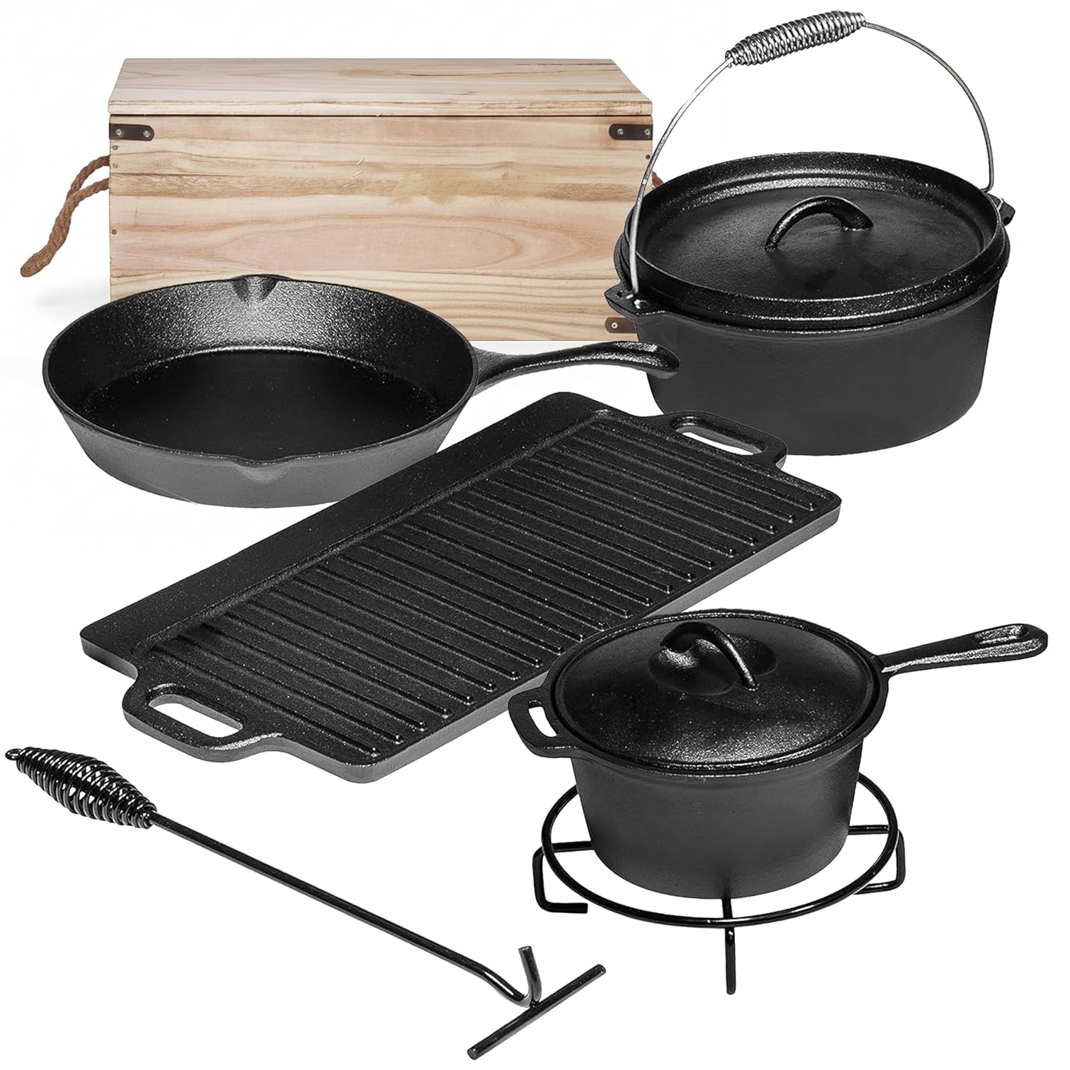 Camp Dutch Oven Cast - Juego de cocina para acampar de