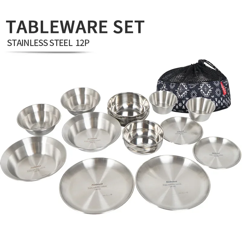 Juego de vajilla portátil para - Camping Cooking Dining Set reseña y precio
