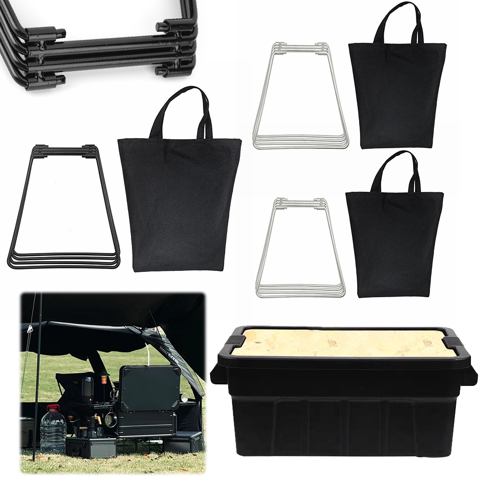 Soporte metálico plegable para - Camping Cooking Organizer reseña y precio