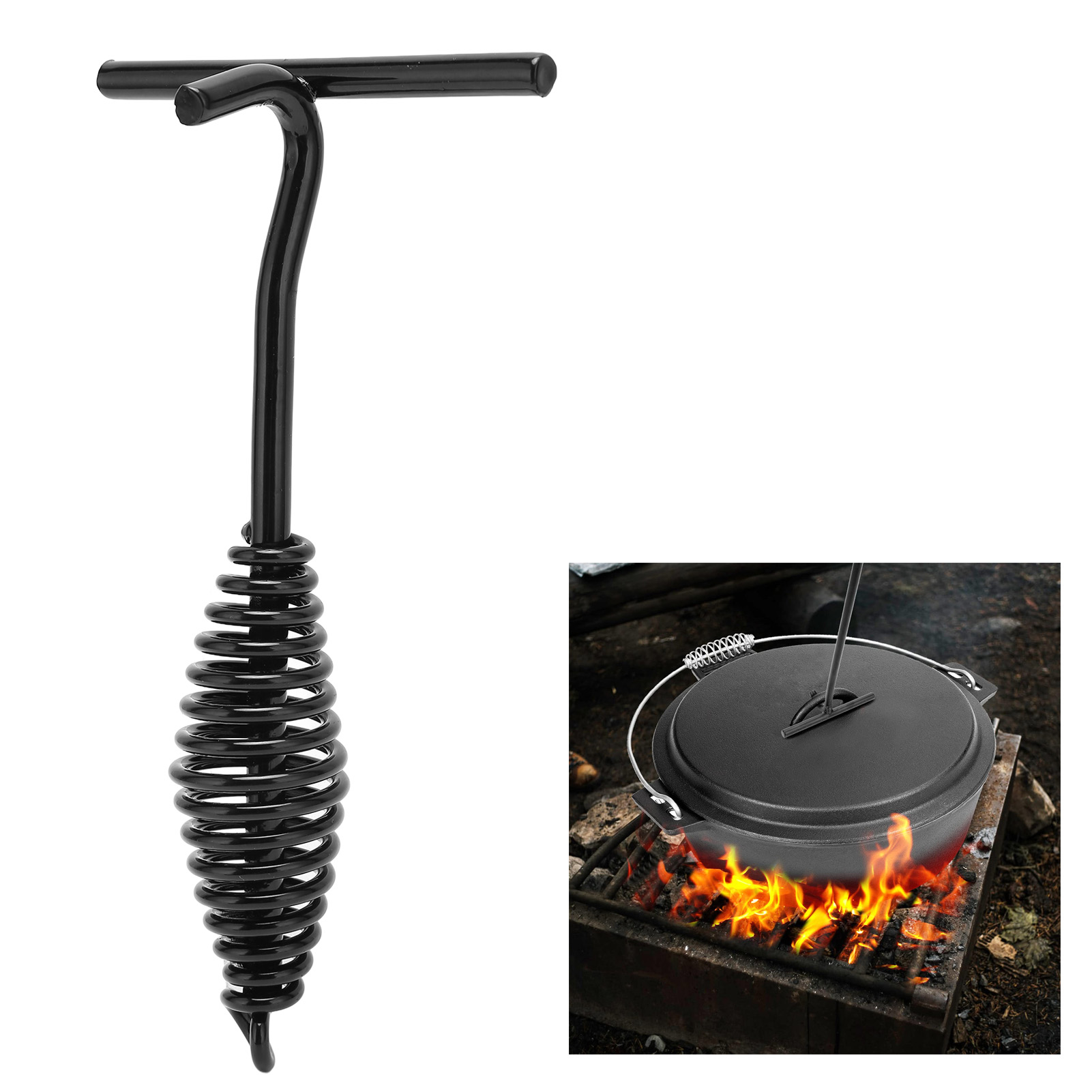Elevador de tapa de horno hola - Camp Dutch Oven Cast reseña y precio