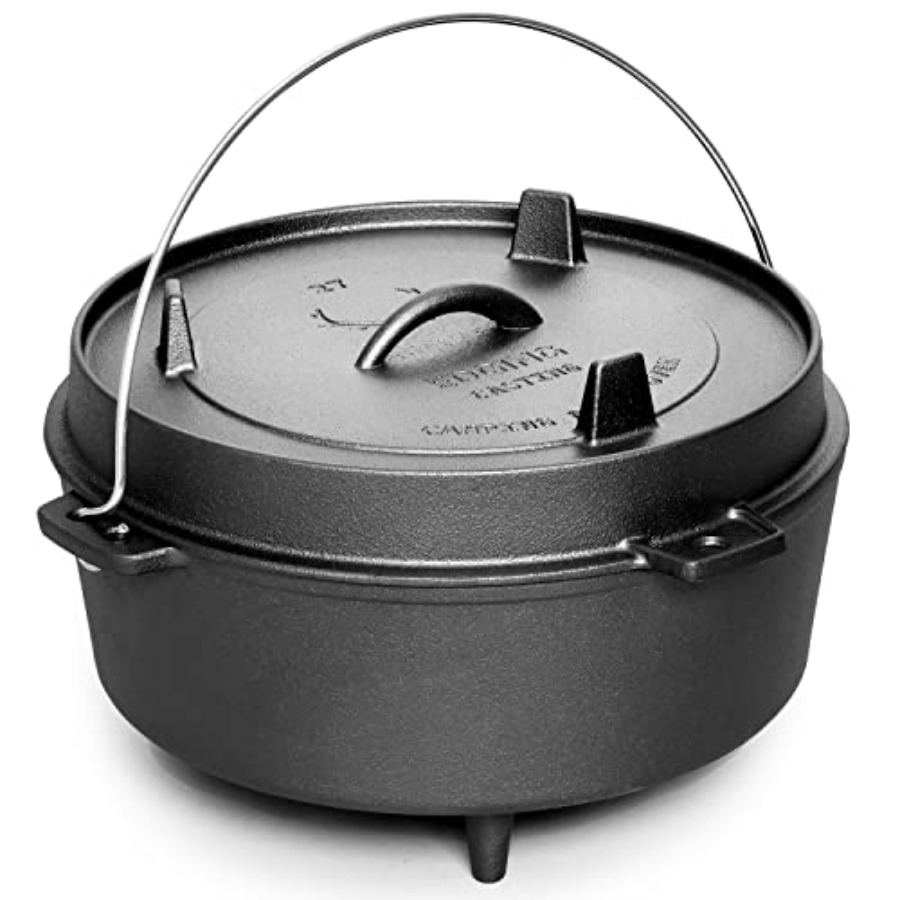 Olla de hierro fundido precura - Camp Dutch Oven Cast reseña y precio