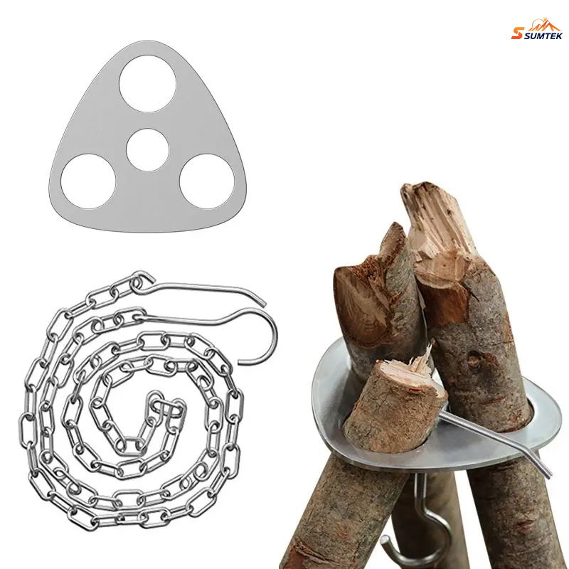 Trípode portátil de acero inox - Camping Hiking Cooking reseña y precio