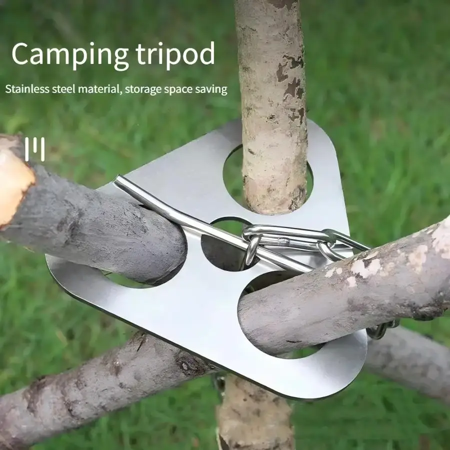 Trípode portátil de acero inox - Camping Hiking Cooking reseña y precio