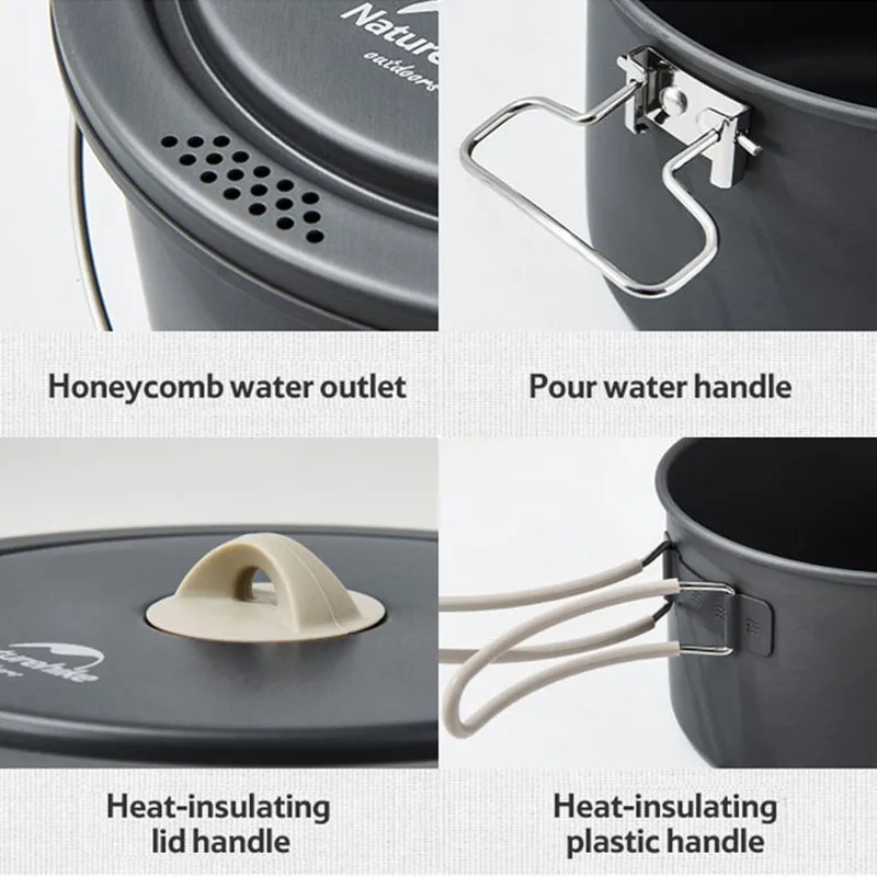 Naturehike-Juego de ollas de p - Quality Camping Cooking Set reseña y precio