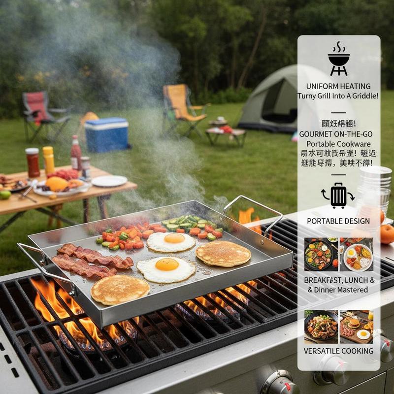 Placa rectangular plana de 17x - Camping Cooking Flat Top reseña y precio