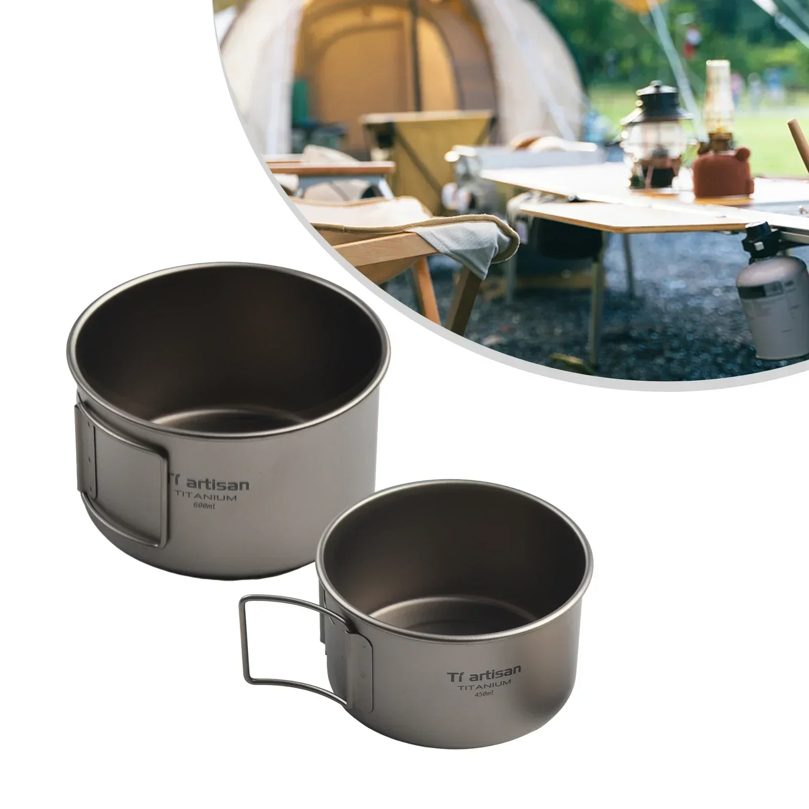 Cuenco de titanio con asa pleg - Camping Cooking Container reseña y precio