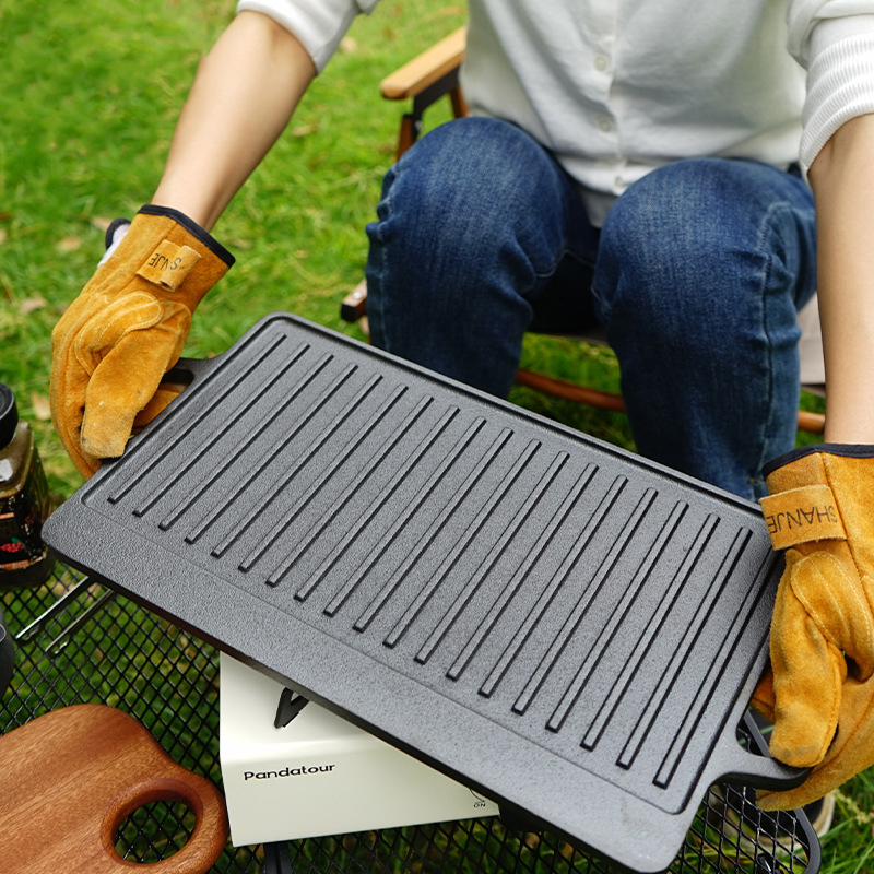 Plancha de hierro fundido de d - Camping Cooking Flat Top reseña y precio