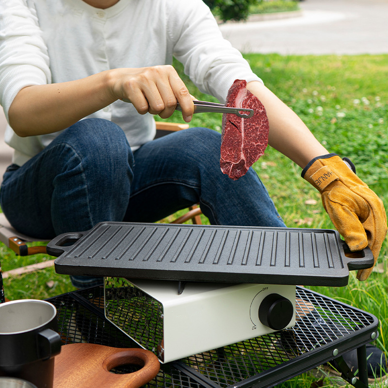 Plancha de hierro fundido de d - Camping Cooking Flat Top reseña y precio