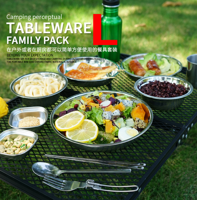 Nuevo juego de platos portátil - Camping Cooking Dining Set reseña y precio